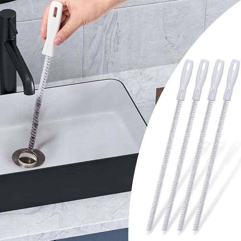 4 Stück Rohrreinigungsbürsten, Flexible Bürste Für Rohre, Abflussreinigungsbürste Für Kanalisation, 45 Cm Spülenreinigungsbürste, Verstopfungslöser-werkzeuge Für Spüle Und Kanalisation
