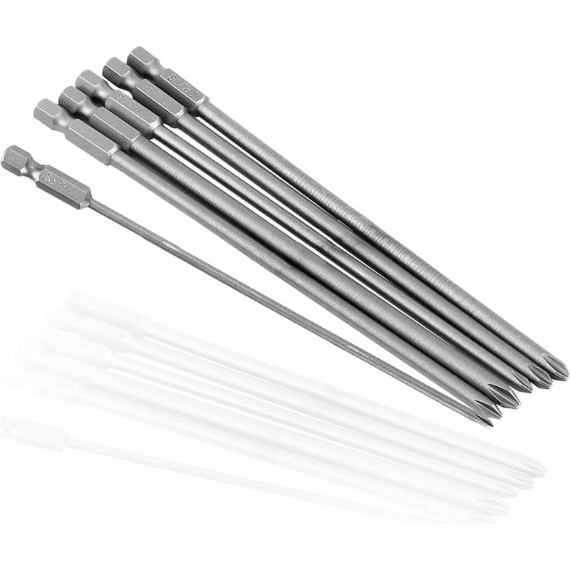 6 Stück 6,35 Mm Magnetische Kreuz-phillips-schraubendreher-bits, Sechskantig, Für Elektrowerkzeuge, Länge 150 Mm