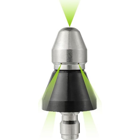 5000 Psi Edelstahl 1 Frontdüse Und 6 Rückwärtsdüsen Kanalreiniger Hochdruckdüse Mit 6,35 Mm Schnellanschluss Für Hochdruck-abflussreiniger (1 Stück)