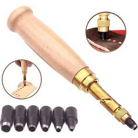 Locheisen, Automatisches Lederlocher-werkzeug, Lochwerkzeug Für Ledernähen, Automatischer Gürtellocher Mit Schlagkopf Und Einsätzen 1,5/2/2,5/3/3,5/4 Mm