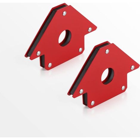 2 Stück Magnetischer Schweißpositionierer, Zugkraft 11 Kg, Magnetische Winkel 45°, 90°, 135°, Magnetisches Winkelstück Zum Schweißen, Rot, Arrow-schweißmagnet