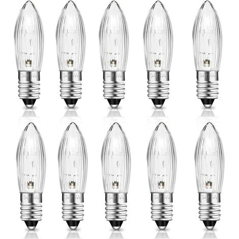 E10 Glühbirne 34v 3w Kerzenform, 30lm Warmweiß 2700k, E10 Kerzenlampe Für Lichtbogen, Weihnachtsbaum, Girlande, 10er Pack