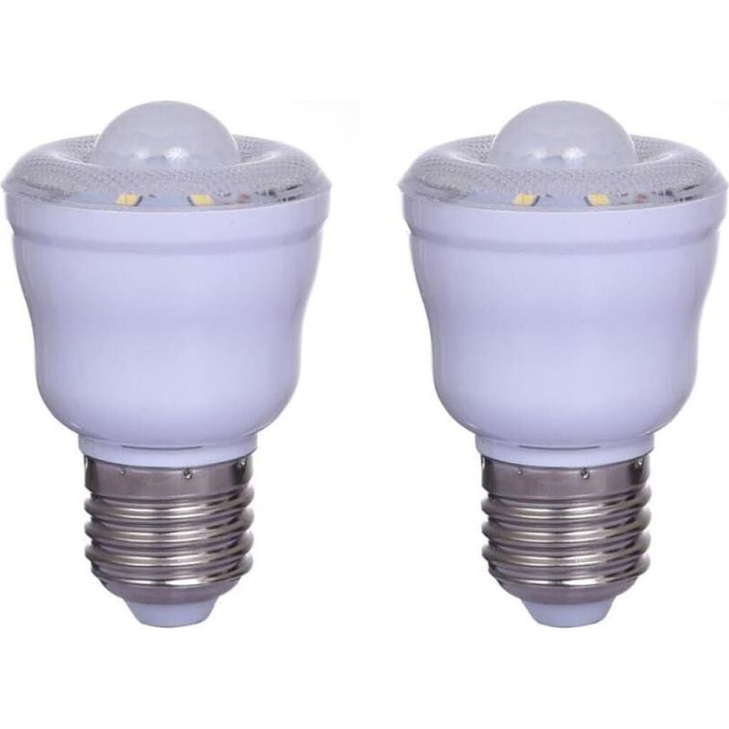 2er-pack Bewegungsmelder-glühbirnen Mit E27-fassung, 2w, Warmweiß 3000k, Automatisches Ein-/ausschalten Als Nachtlicht, Wechselstrom 220-240v, Nicht Dimmbar