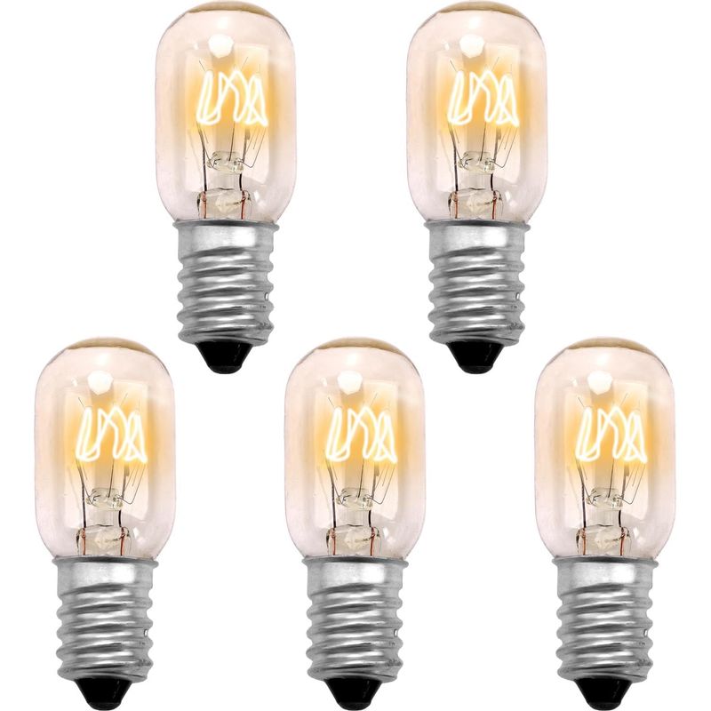 5x Kühlschranklampe 15w E14 Dimmbare Warmweiß Glühbirne, Dunstabzugshaubenlampe, 2700k 300 Grad Lampe Für Backofen, Nähmaschine, Mikrowelle, Kühlschrank [energieklasse G]