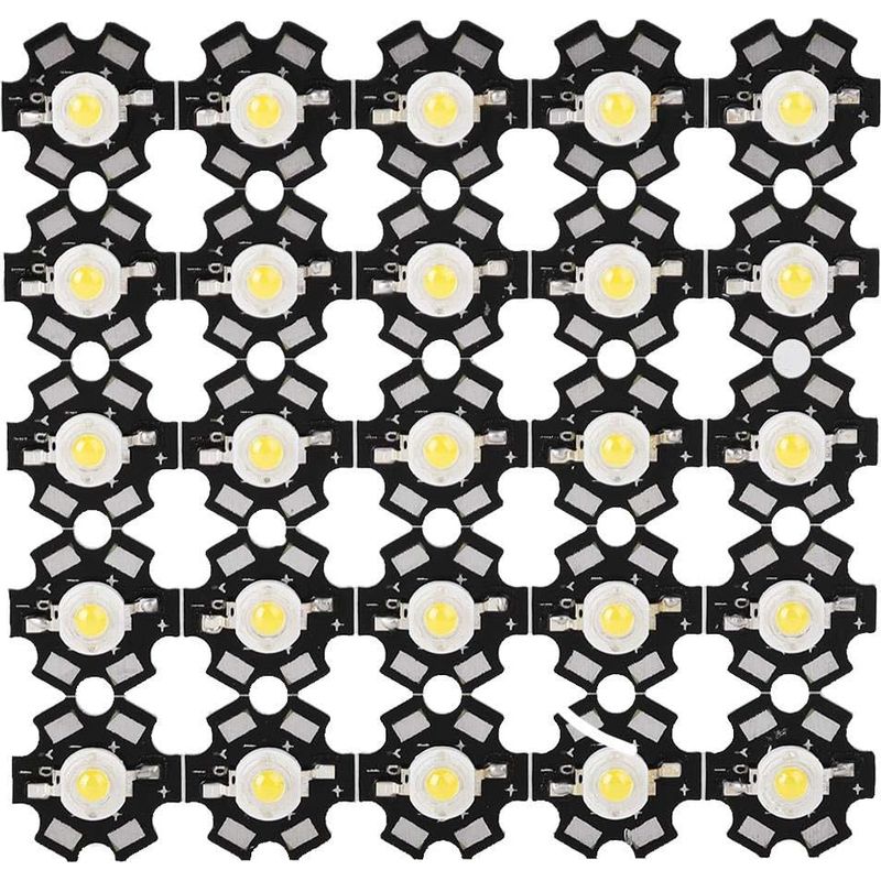 Satz Von 25 Hochleistungs-leds, 3w Chip, Hohe Helligkeit, Integrierte Lichtquelle, Led-chip Für Strahler, Perlen Für Lampen, Weiß 10000-15000k