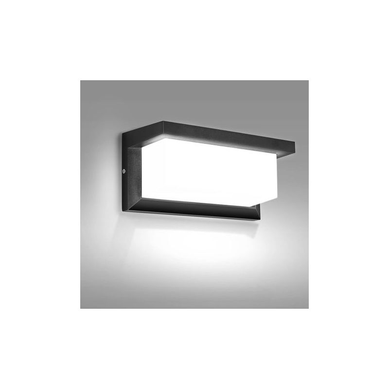 Außenwandleuchten Mit Netzanschluss, 18w Led Außenleuchten Aus Aluminium, Wasserdicht Ip65 Für Veranda, Haustür, Garage, Zaun, Garten, Schwarz, Kaltweiß