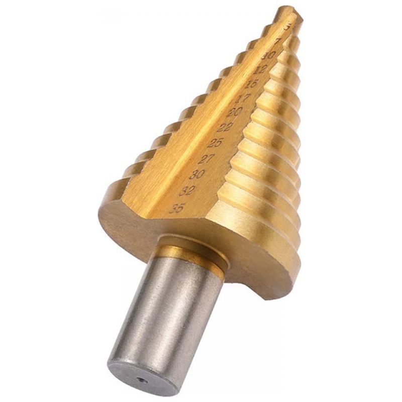 Gestuftes Kegelfräserset, 13 Stufen 5 Mm-35 Mm Hss-stufenbohrer 4241 Stufenbohrer Titanierte Schneidwerkzeuge Mit Konischer Spitze Und Sechskantschaft Hss-werkzeugset Für Stahl, Holz, Kunststoff Usw.