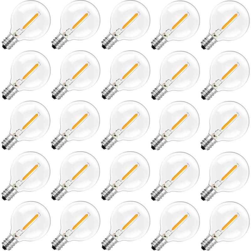 G40 E12 Led Glühbirne 1w Ersatz Globe Girlande Gartenparty Dekorative Glühbirnen Edison Retro Stil Lampe Warmweiß 2200k 220v-240v, 2er Pack [energieeffizienzklasse G]