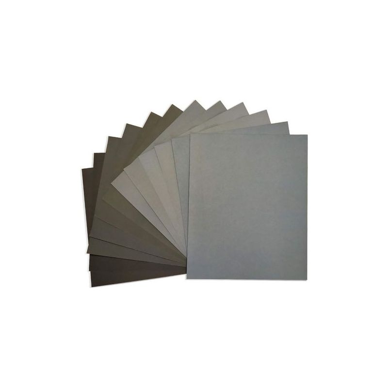 Set Aus 12 Schleifpapier, Nass- Und Trockenschleifpapier 23 X 28 Cm, Körnung 1000/1500/2000/3000/4000/5000 (2 X 6) Blätter/körnungen