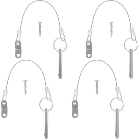 Satz Von 4 Schnellspannstiften, Oberer Stift-durchmesser 6,3 Mm, Gesamtlänge 51 Mm, Effektive Länge 40 Mm Mit Edelstahlseilen Aus 316