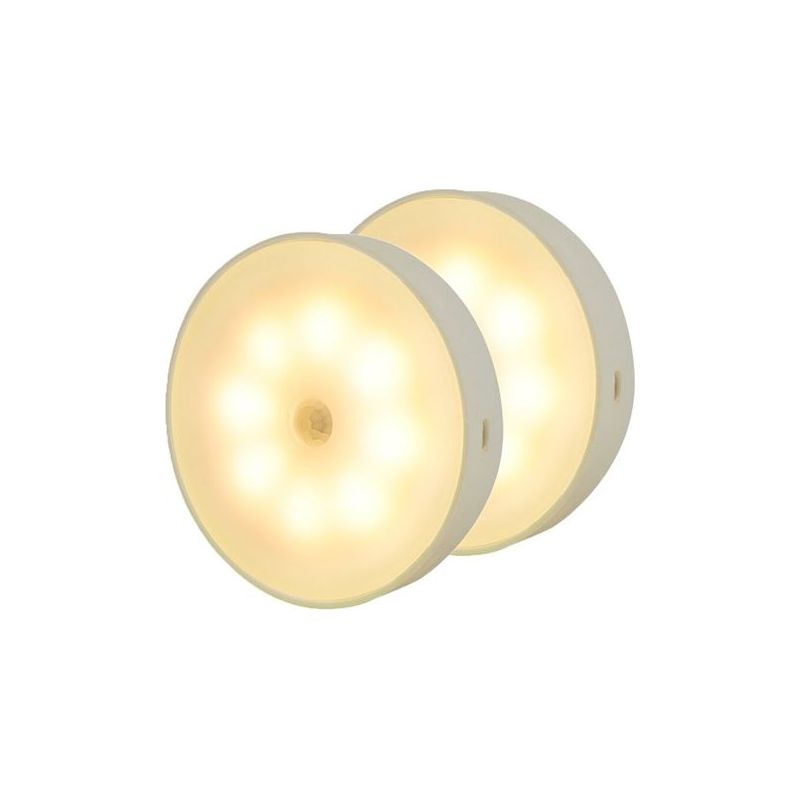 Nachtlicht, Magnetischer Innensensor Mit Bewegungsmelder, Inklusive Kostenlosem Gel-pad, Überall Haftend, Kabelloses Usb-aufladbares Warmweißes Licht, 2er-pack