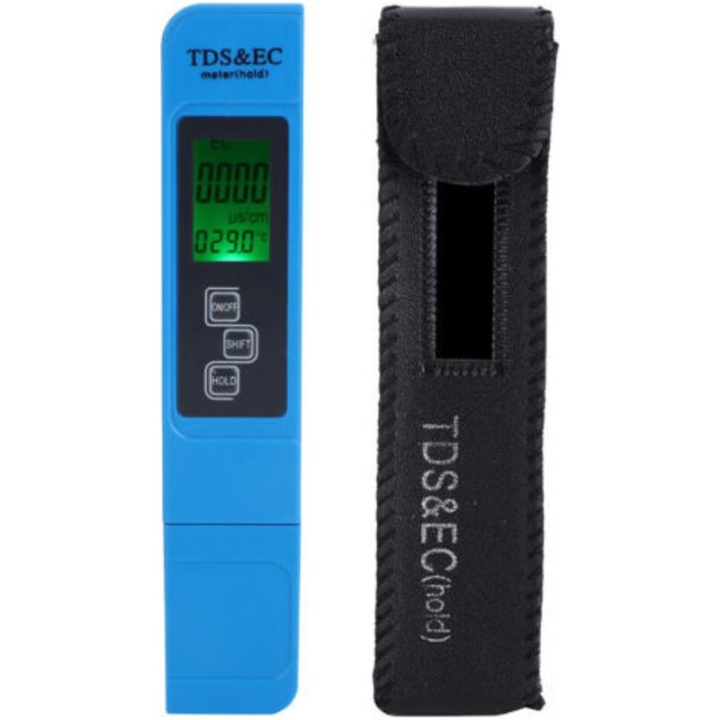 3-in-1 Elektrischer Leitfähigkeitstester Blau, Tds Ec Messstift Zur Wasserqualitätsanalyse Mit Hintergrundbeleuchtungsfunktion