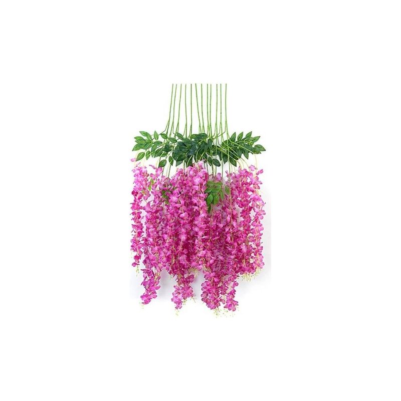 Simulation Von Glyzinienblüten, Dekorativer Lila Rattan-promenade, Rosa (12 Stiele), 110 Cm, Blumen Für Haus, Hof Und Zaun, Zur Dekoration Von Hochzeitsfeiern