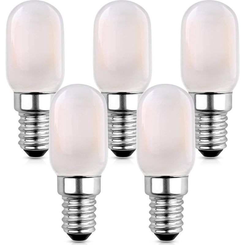Led-glühfaden-kerzenlampe, E14 Led-lampe Für Kühlschrank, 1w Vintage Röhren-nachtlichtlampe Warmweiß 2700k, 10w Äquivalent Nicht Dimmbar, 5er-pack