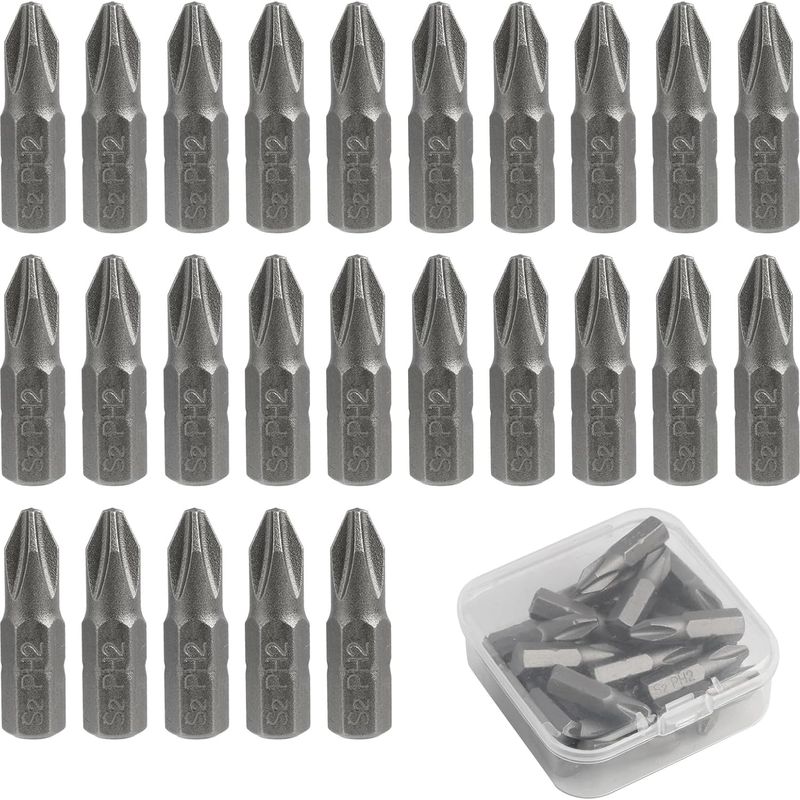 2er-pack Schraubendreherbits Ph2 X 25 Mm – Ph2-bits, Kompatibel Mit Schraubendrehern Und Bohrmaschinen, Ideal Für Heimwerken, Reparaturen Und Hausarbeiten.