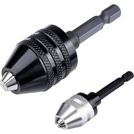 2 Stück 0,3-6,5 Mm 6,35 Mm (1/4") Schlüsselloses Bohrfutter, Sechskantiges Bohrfutter, Schlüssellos, Schnellwechsel-adapter, Konverter-adapter