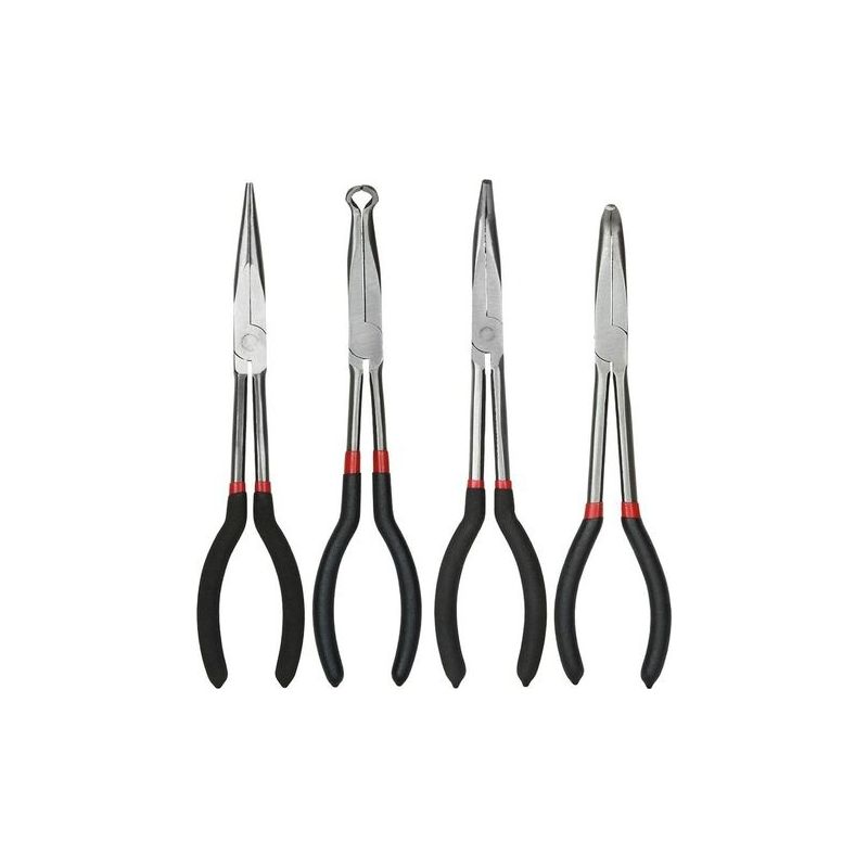4-teiliges Set Spitzzangen 11 Zoll – 45° Und 90° Winkel – Rostfreier Kohlenstoffstahl – Ergonomischer Griff Für Sicherheit