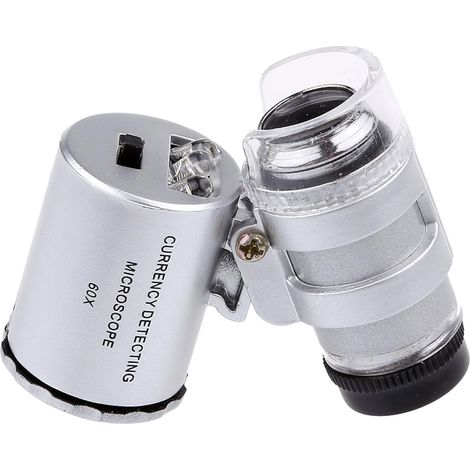 60x Mini-lupe Led Uv Juwelier Lupe Mit Beleuchtung (60x)