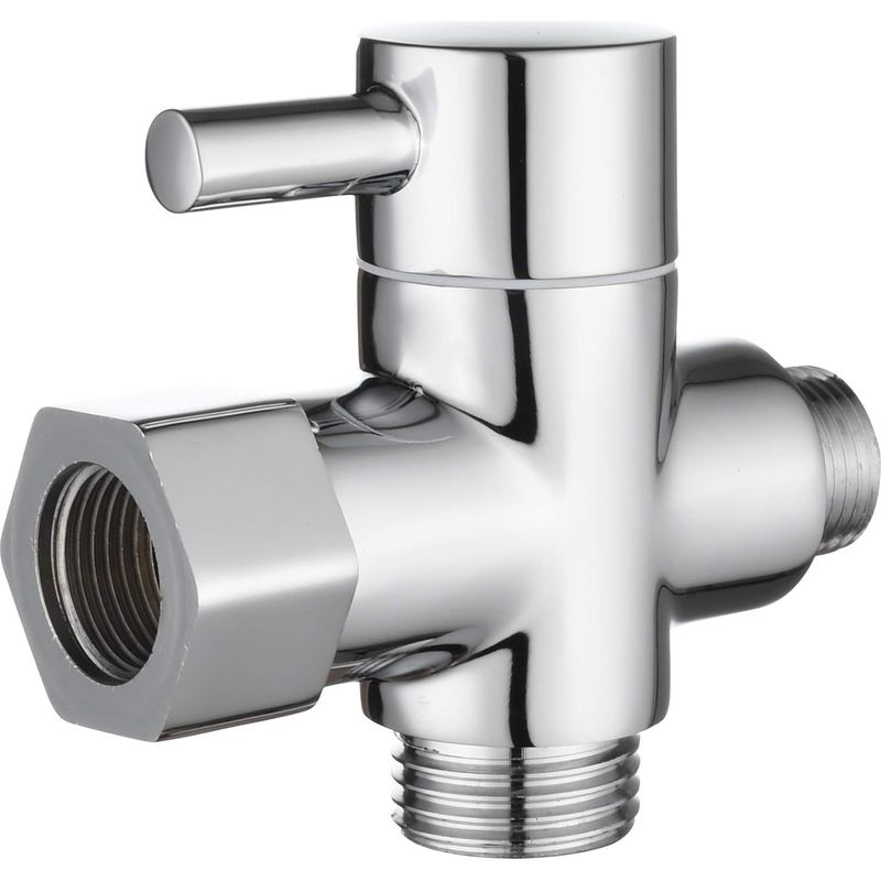 Massives Messing-absperrventil 3/8"-12/17 T-adapter Umleitungsventil Für Wc-toilette, Verchromt, Dsf007d