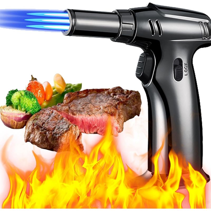 Küchenbrenner, Küchenlampe, Professioneller Butanbrenner Mit Sicherheitsverschluss/einstellbarer Flamme, Mini-flammenfeuerzeug, Kulinarischer Brenner (butan Nicht Enthalten)