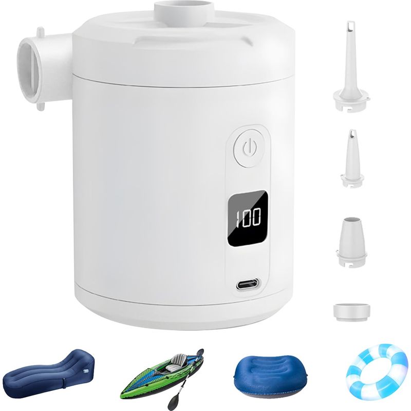 Tragbare Luftpumpe, Kompakter Inflator, Elektrischer Deflator, 5200-mah-akku, 31,5 X 31,5 X 43,7 Zoll, 4000 Pa Druck, Ideal Für Poolspielzeug, Strandzubehör, Reisen, Haushaltslagerung Und Garage