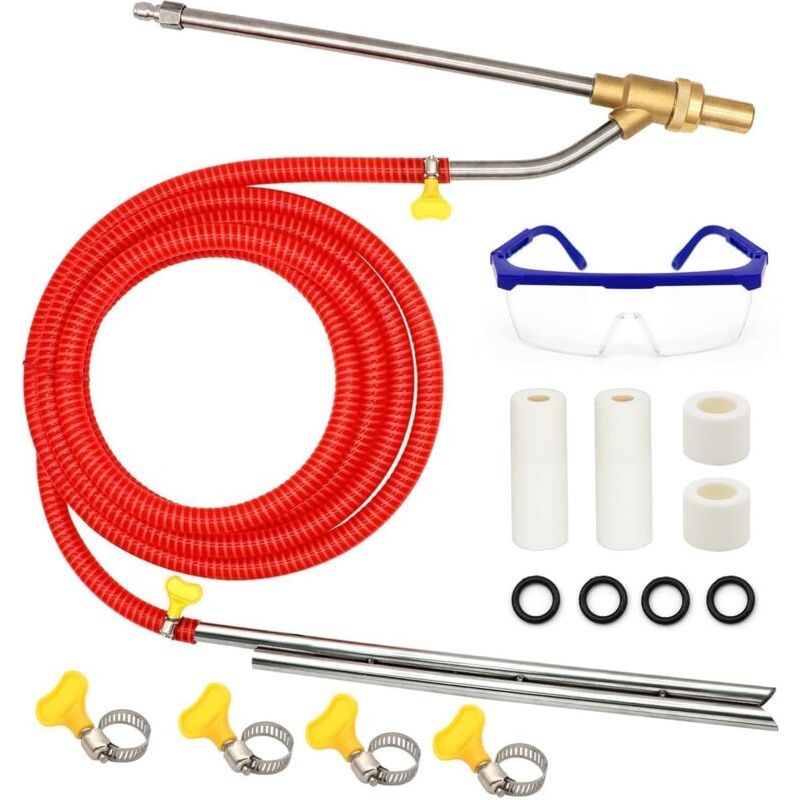 Sandstrahl-kit Für Hochdruckreiniger, Nassstrahl-zubehör 5000 Psi, Sandstrahldüse Für Hochdruckreiniger Mit Keramischer Ersatzdüse, Schnellverschluss 1/4 Zoll (rot)