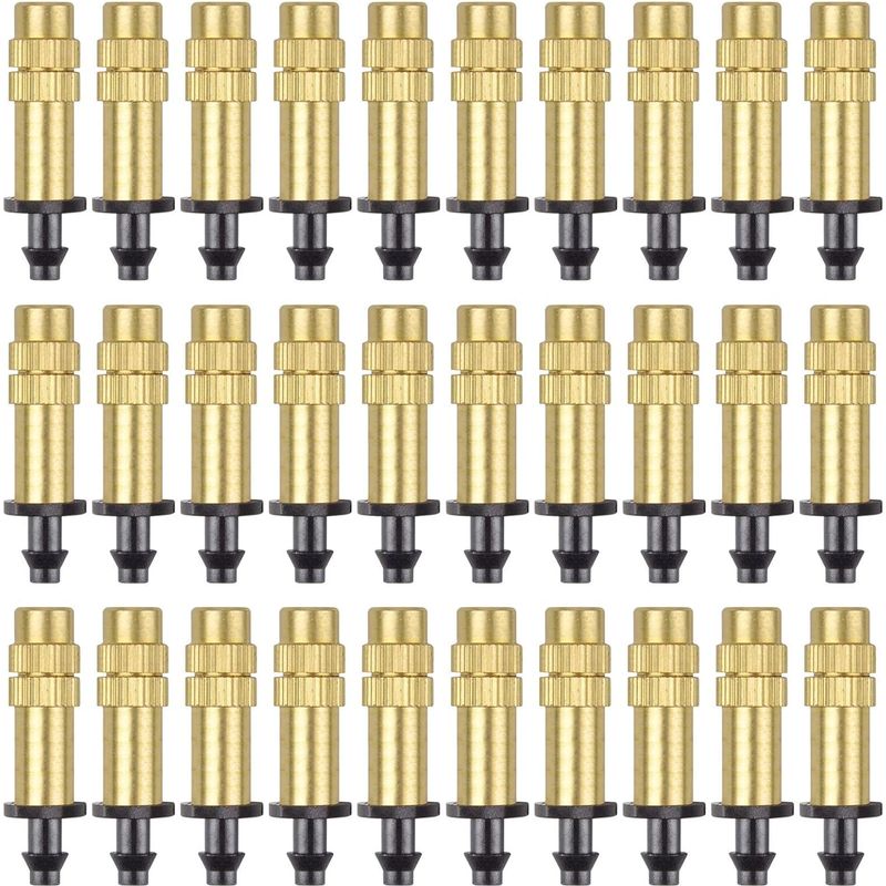 30 Stück Einstellbare Kupfer-zerstäuberdüsen, Tropfbewässerungssprüher 4/7 Mm, Mikro-sprinkler Für Bewässerung, Kühlung, Garten, Gewächshaus Und Gemüseanbau
