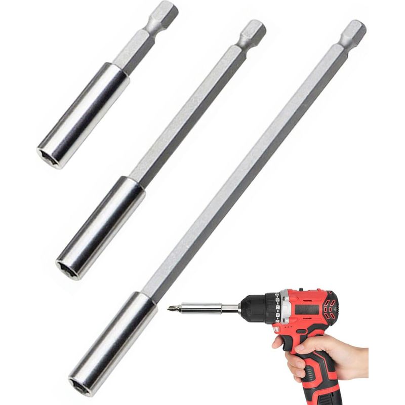 4-teiliges Set Bohrerverlängerungen Mit Magnetischem Sechskantschaft - Für Schrauben Und Muttern - Verlängerungshalter Für Akku-schrauber Und Bohrmaschine (60/100/150 Mm)