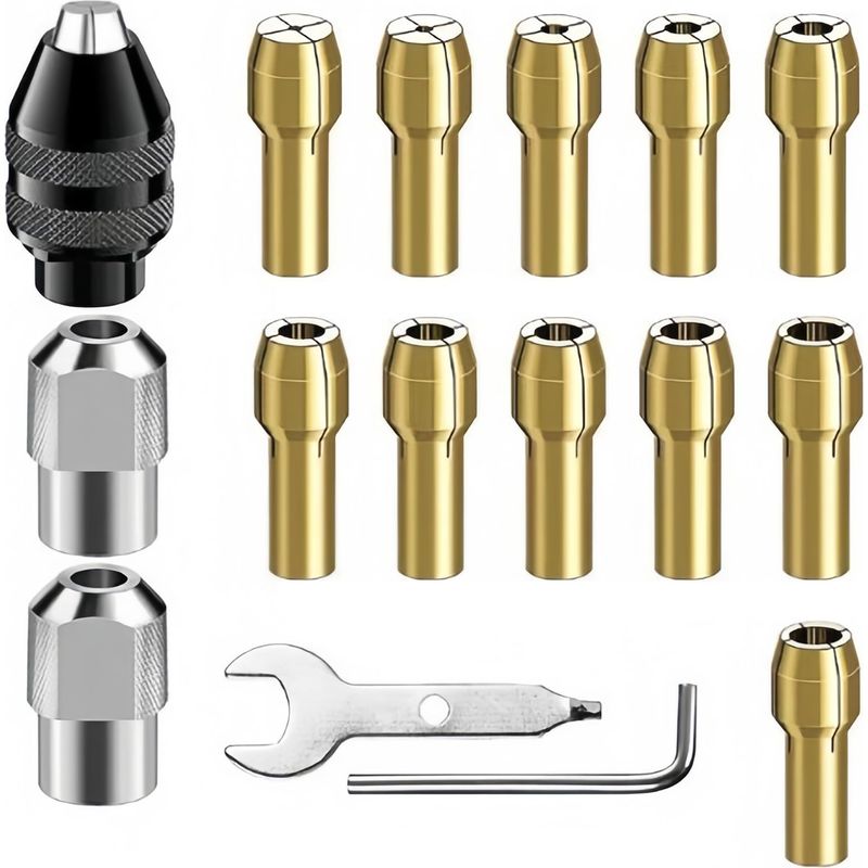 16-teiliges Universal-dremel-spannfutter-set, Kompatibel Mit Dremel-präzisionsbohrfutter 0,5 Mm Bis 3,2 Mm, Ersatz Für Modell 4486 Mit Schnellwechsel Für Leichte Zubehörteile Und Hochgeschwindigkeitsb