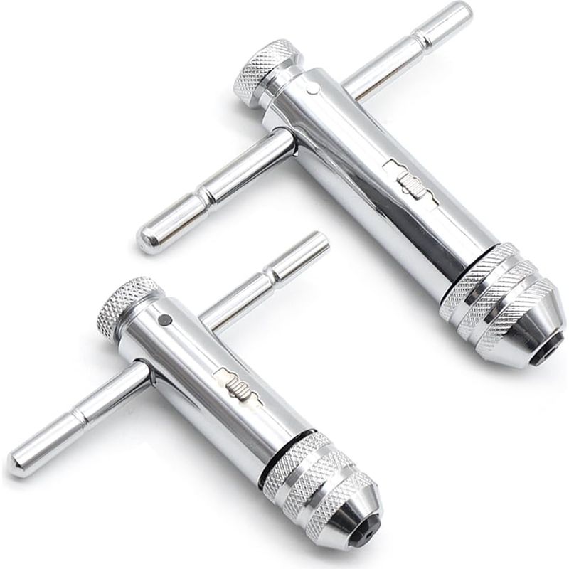 2 Stück Verstellbare Gewindebohrer-schlüssel M3-m8 & M5-m12, T-griff-ratsche Für Gewindebohrer- Und Schneideisen-sets