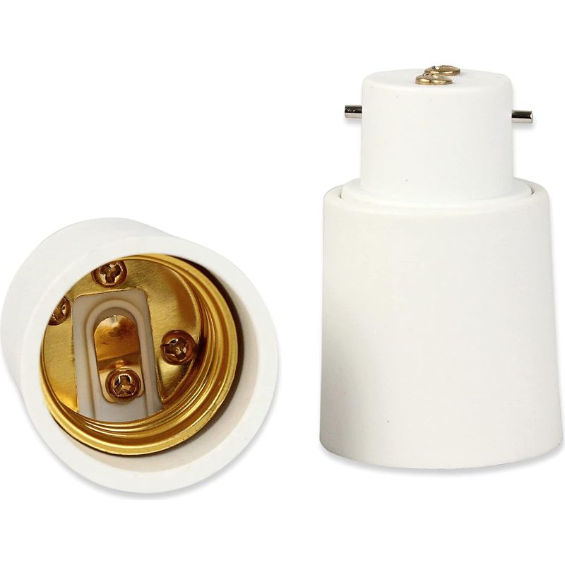 2er-set Sockeladapter Von B22 Auf E27 – Wandelt Bajonettfassungen In Schraubfassungen Um.