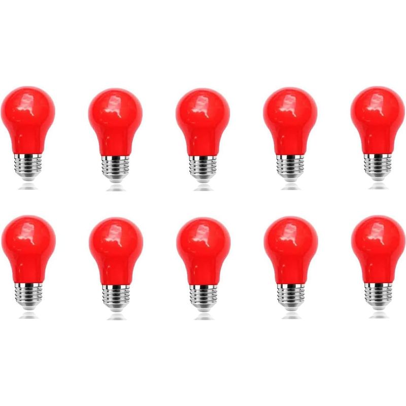 Led-farbglühbirne E27 3w Mit Schraubsockel, Rote Glühbirne, Entspricht 30w Glühlampe, Für Hochzeit, Halloween, Weihnachtsfeier, Bar, Ambiente-dekoration, 10er-pack [energieeffizienzklasse B]