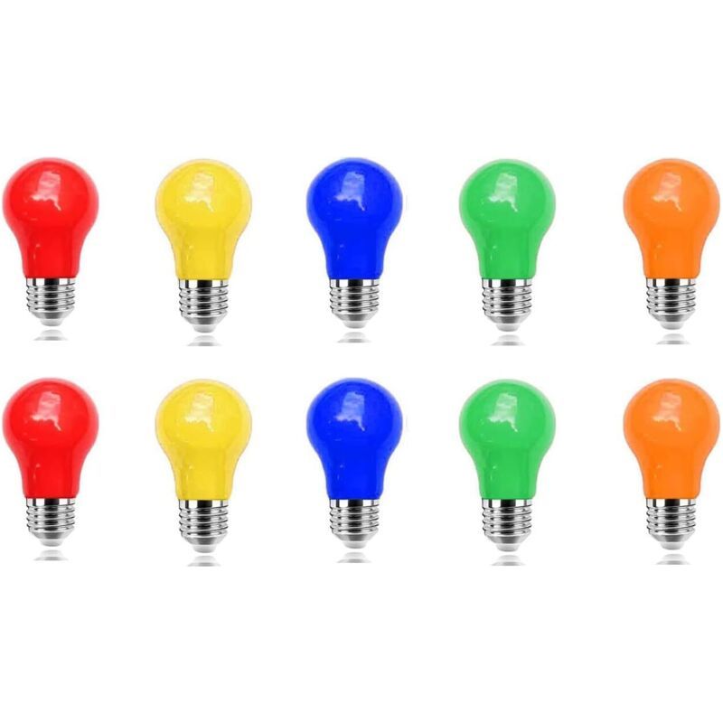 Farbige E27 Glühbirne, 3w Led Farbglühbirnen, Gemischte Farb-led-birnen, Rot Gelb Blau Grün Orange, Für Bunte Lichterkette Halloween Weihnachtsfeierdekoration