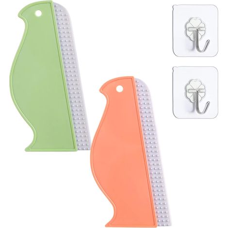 Multi-use Duschabzieher, 2 Kreative Silikon-badezimmerabzieher Mit Haken Für Glas, Badezimmerfenster Und Autospiegel (der Pinguin)