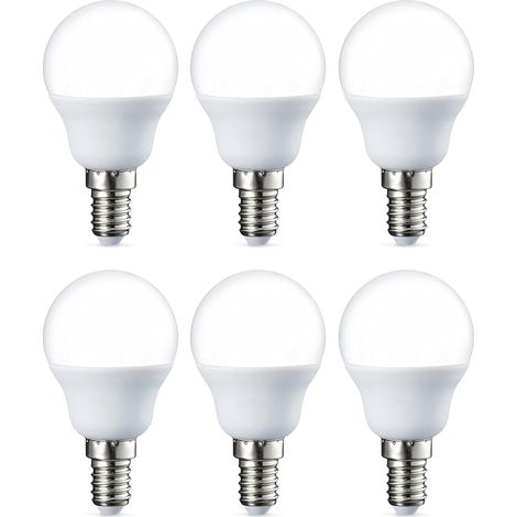 6er-pack Kleine Runde Led-glühbirnen G45 Mit Edison-schraubsockel E14, 5 W (entspricht 40 W), Warmweiß, Nicht Dimmbar [energieeffizienzklasse F]