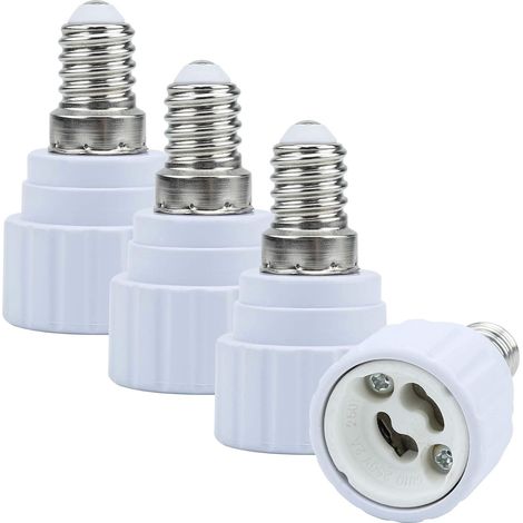 4x Lampensockel-adapter E14 Auf Gu10 In Weiß - 4er Set Umwandlungsadapter Für Led-glühbirnen