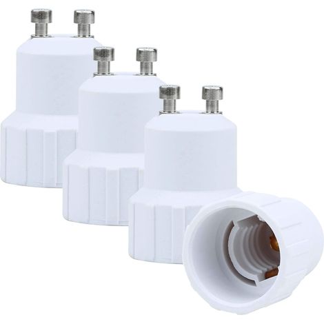 4x Lampensockel-adapter Gu10 Auf E14 In Weiß - 4er Set Umbaukonverter Für Lampenfassungen Für Glühlampen, Led, Halogen Und Energiesparlampen
