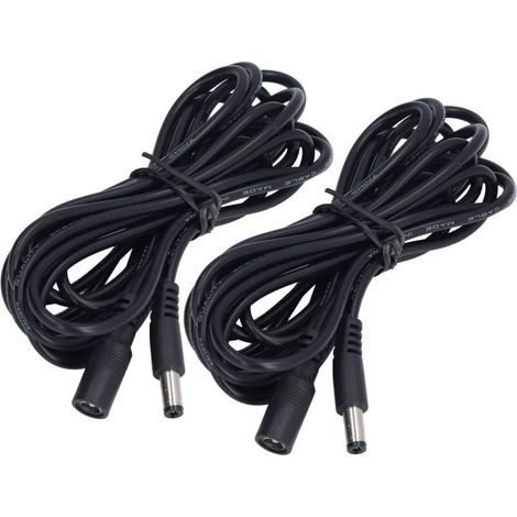 2er-pack Solarlicht-verlängerungskabel 5,5 X 2,1 Mm – Spannung 12v/24v – 24awg Kupferkabel – Länge 2,9 Meter – Für Dc-beleuchtungssysteme - Dc12v
