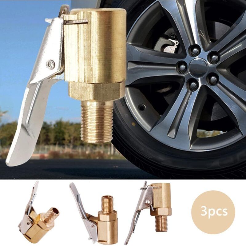 Reifenventiladapter Für Autos, 8 Mm – Massives Verchromtes Messing – Max. Druck 25 Kg – Für Luftpumpen Und Werkstätten