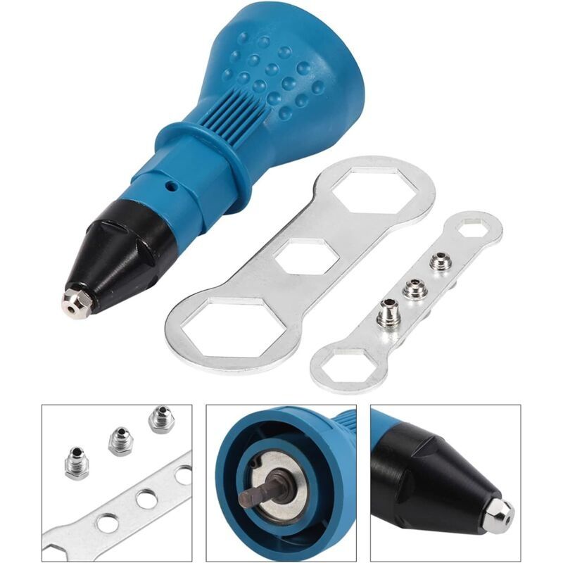 Kabelloser Blindnietpistole – Adapter Für Schrauber – Kompatibel Mit Nieten Von 2,4 Bis 4,8 Mm – Schnelle Und Einfache Montage