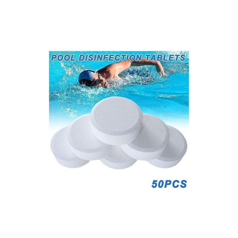 Chlorhaltiges Schwimmbad-desinfektionsmittel – Packung Mit 50 Multifunktionstabletten – Schnelle Desinfektion Für Badewanne Und Whirlpool – Hilft, Algen Vorzubeugen –