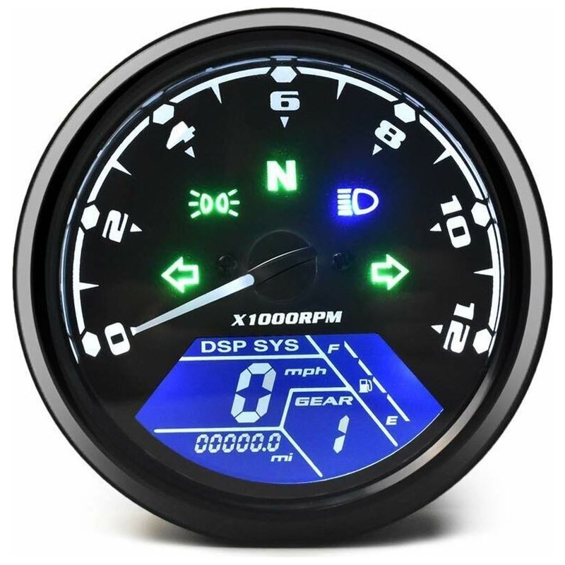Universeller Lcd-kilometerzähler Für Motorräder, Digitaler Tachometer Mit Nachtlicht, Geeignet Für 12v-motorräder, Sehr Beliebt