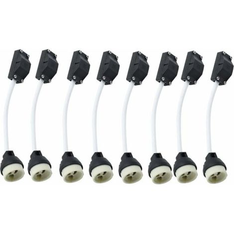 8 Stück Keramik-gu10-fassungen Mit Kabelanschluss 2a 250v, Lampenfassung Gu10, Sockeladapter Mit Isoliertem Kabel