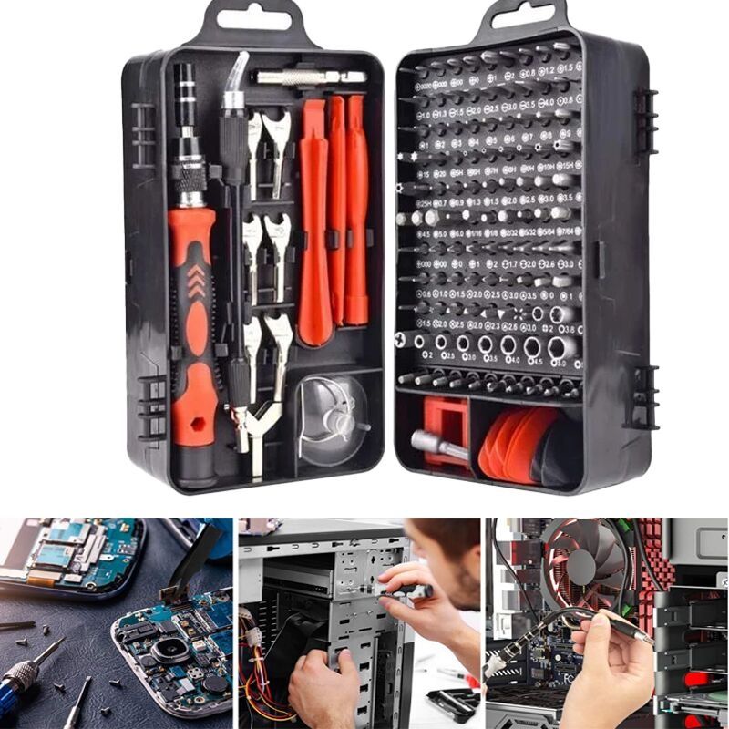 135-in-1-reparaturwerkzeugset – Magnetischer Präzisions-minischaubendreher – 114 Bits – 30 % Längerer Kopf Für Tiefe Schrauben