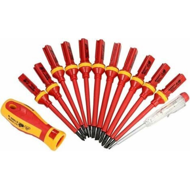 Isolierter Schraubendreher 1000 V, Magnetisch, Manuell, Kit, 13-teiliges Set Mit Austauschbaren Isolierten Schraubendrehern, Reparaturwerkzeuge Für Elektriker