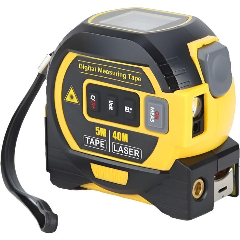 Digitaler Laser-entfernungsmesser 131ft – 16ft Maßband Mit Lcd-hintergrundbeleuchtung – Genauigkeit +/- 2mm – Kreuzlinienprojektion 32ft Bei 90°