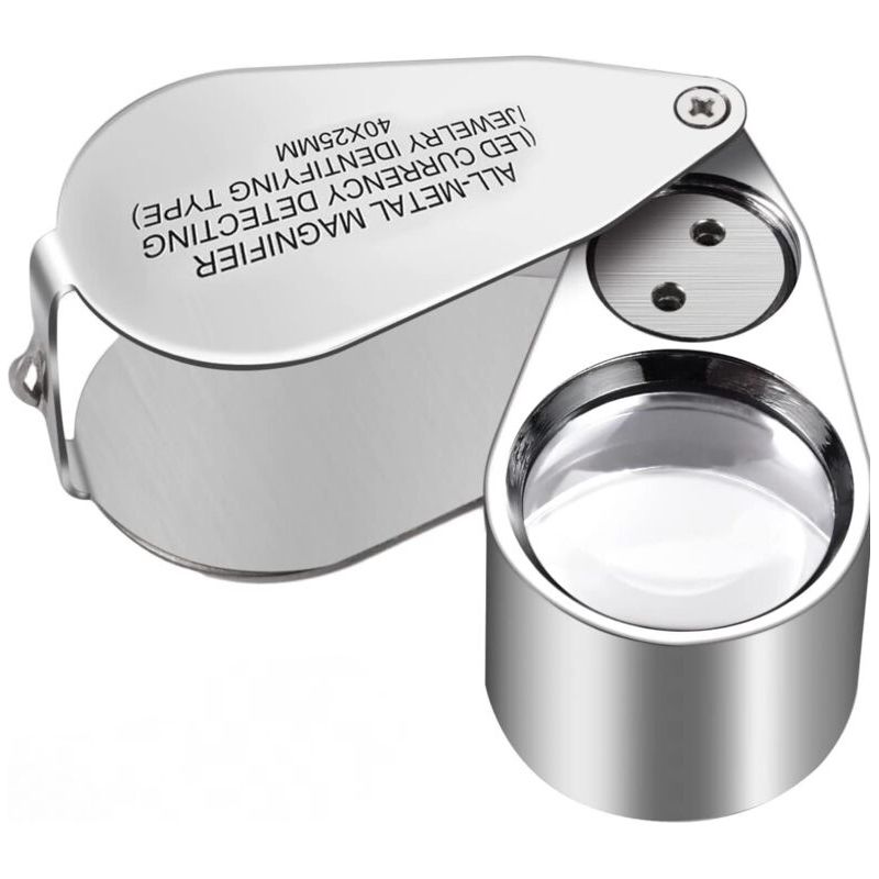 Satz Von 40 Faltbaren Juwelierlupen Mit Led-beleuchtung Zur Untersuchung Von Schmuck (led-währungserkennung/lupentyp Für Juweliere).