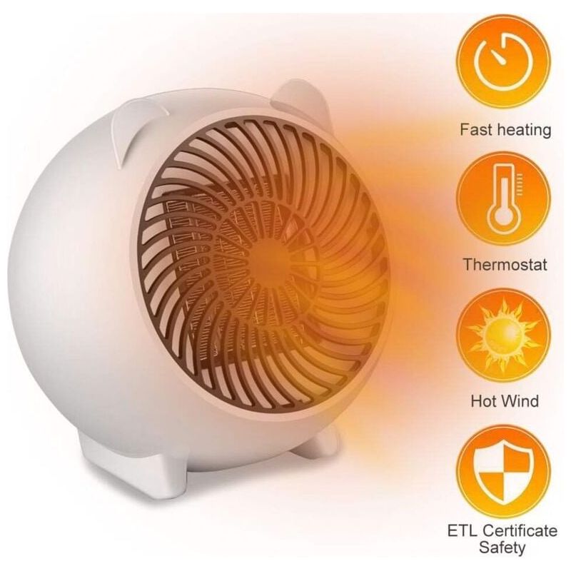 Mini-heizlüfter, Energiesparender Heizlüfter, Tragbarer Elektroheizkörper, Elektrischer Heizkörper Für Badezimmer Und Büro