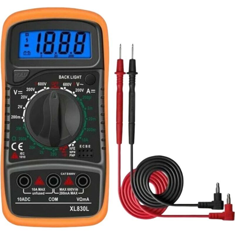 Digitalmultimeter Xl830l 2000 Counts – Messung Von Strom, Ac/dc-spannung, Widerstand – Lcd-hintergrundbeleuchtung, Durchgangsprüfung