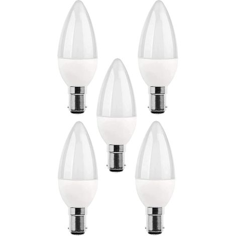 5er-pack Led-b15-glühbirnen, 5-w-glühlampe, 220 V, 270 Lm, Tageslicht 3000 K, B15-bajonettsockel, [energieeffizienzklasse A+].